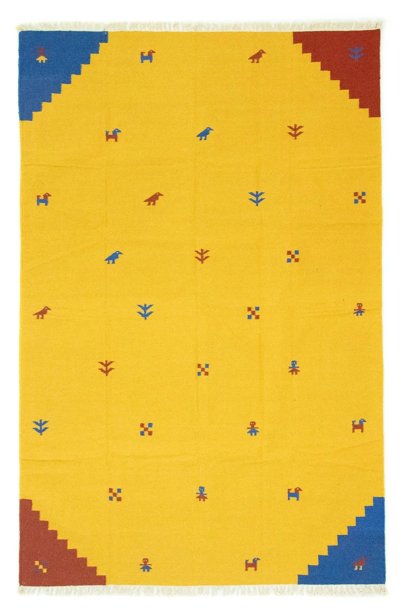 Kelim Teppich - Trendy 200 x 300 cm - gelb