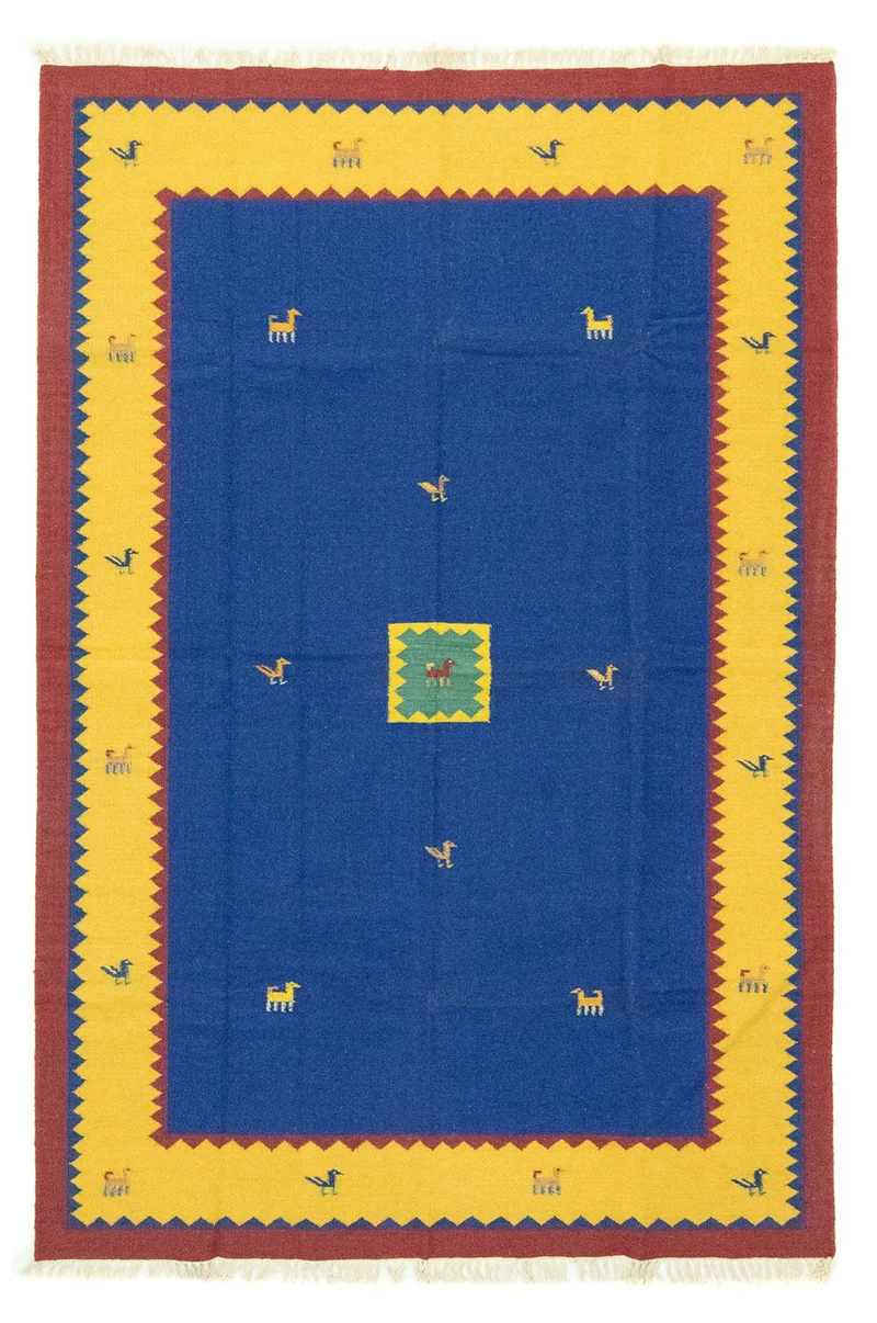 Kelim Teppich - Trendy 200 x 300 cm - blau