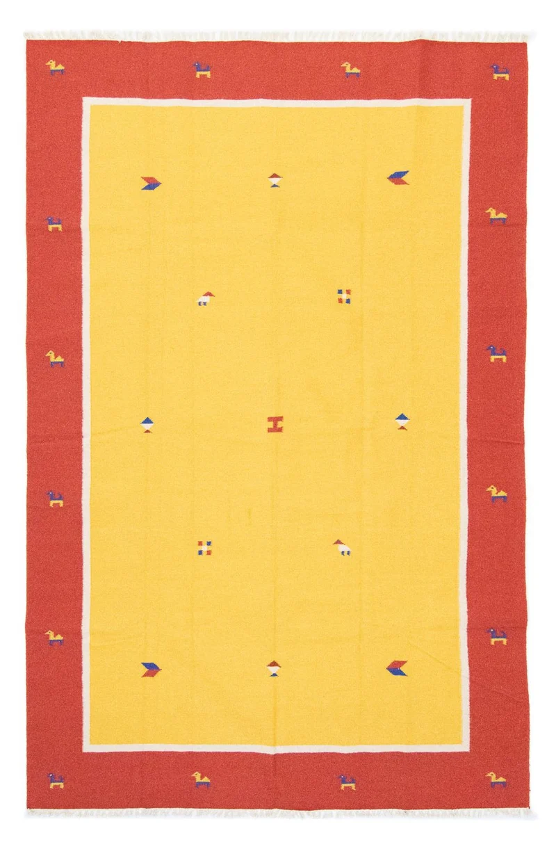 Kelim Teppich - Trendy 200 x 300 cm - gelb