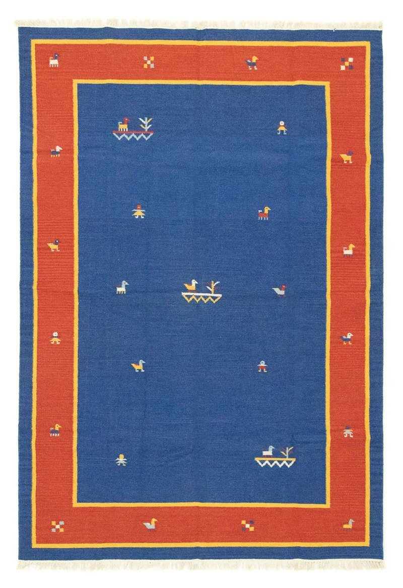 Kelim Teppich - Trendy 200 x 300 cm - blau