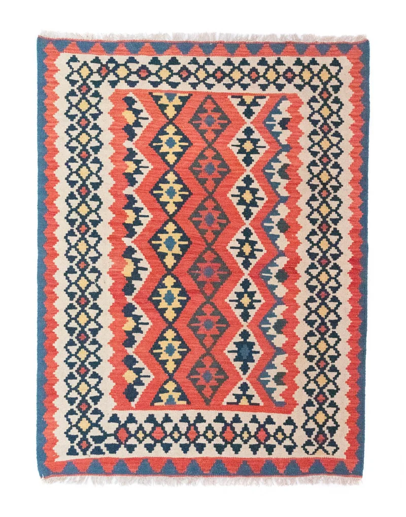 Kelim Teppich - Splash 128 x 174 cm - rot