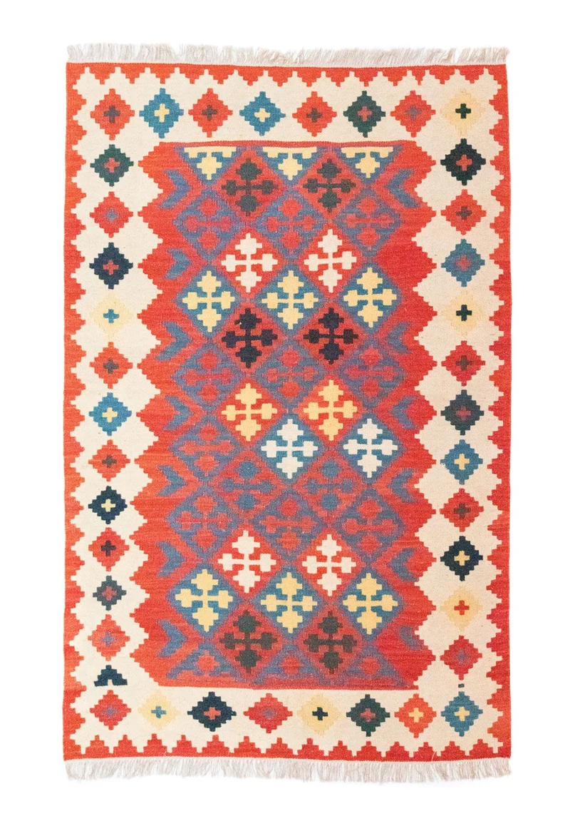 Kelim Teppich - Splash 120 x 183 cm - rot