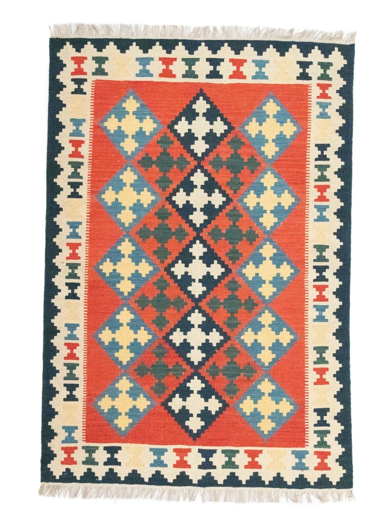 Kelim Teppich - Splash 125 x 176 cm - rot