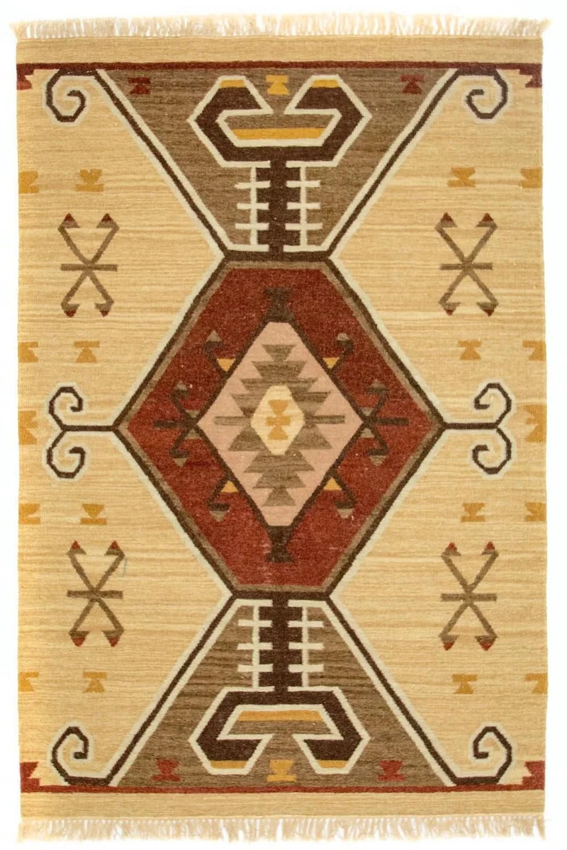 Kelim Teppich - Trendy 126 x 187 cm - gelb