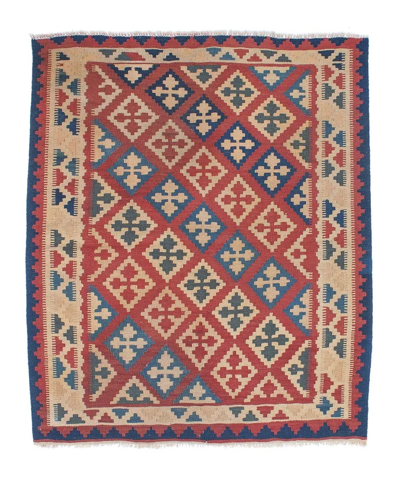 Kelim Teppich - Oriental 117 x 143 cm - mehrfarbig