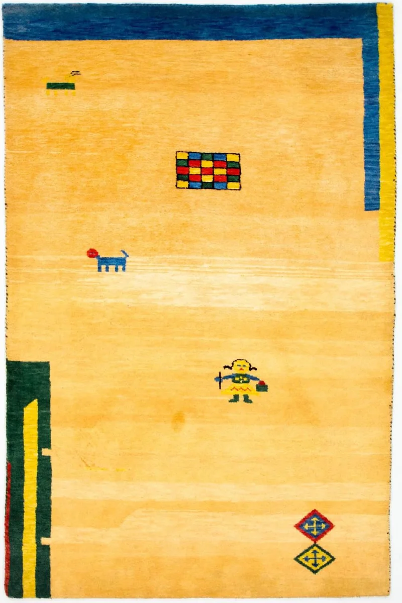 Gabbeh Teppich - Indus 121 x 193 cm - gold