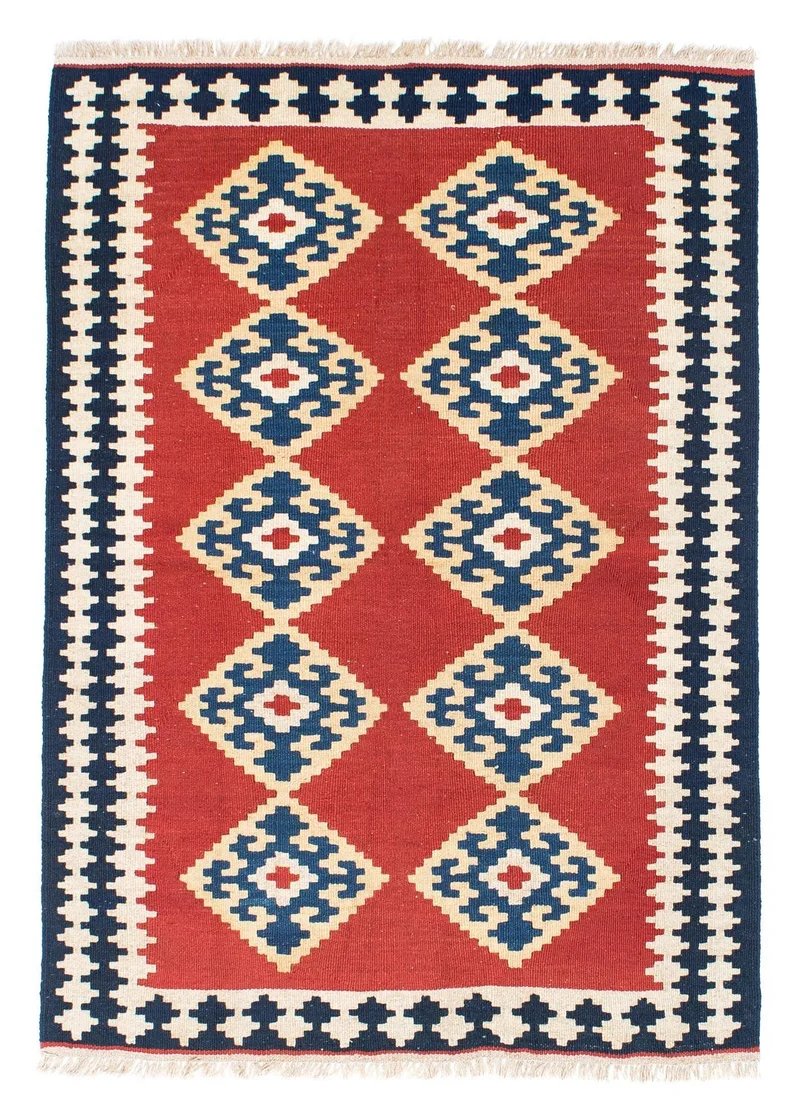 Kelim Teppich - Oriental 108 x 148 cm - rot