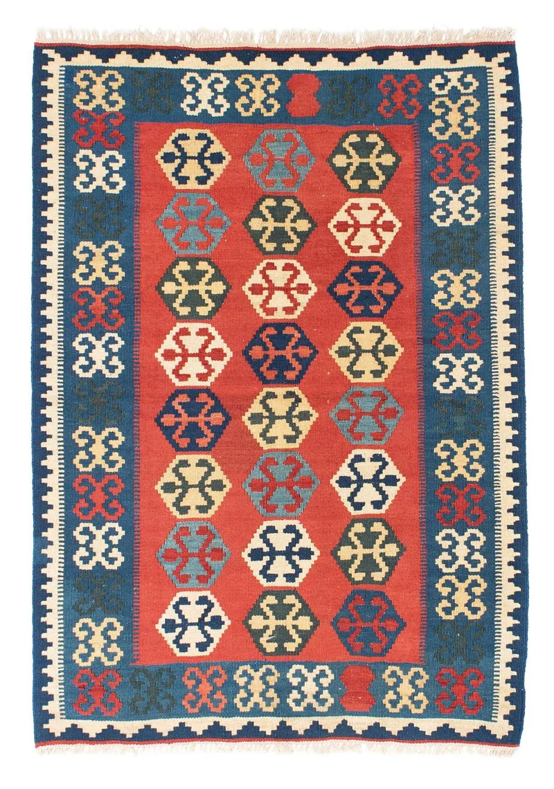 Kelim Teppich - Oriental 106 x 152 cm - rot