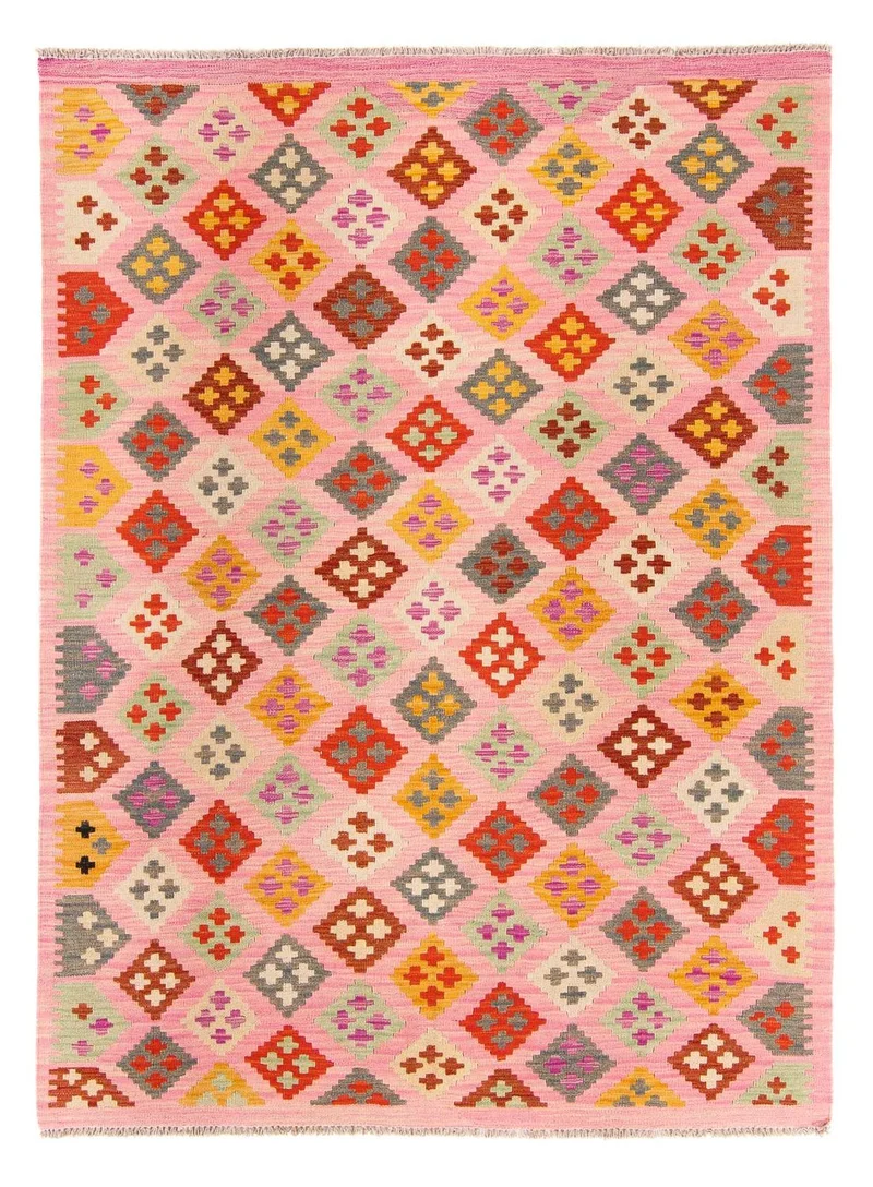 Kelim Teppich - Splash 148 x 204 cm - rosa