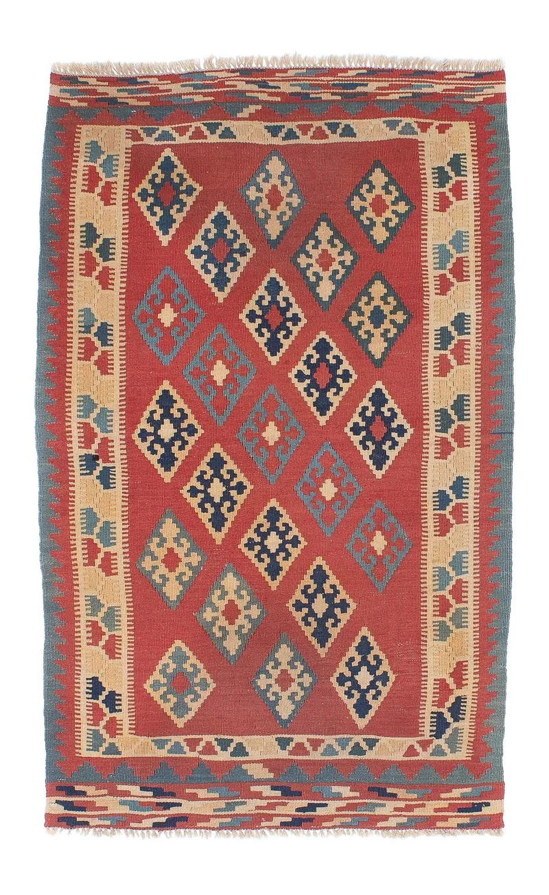 Kelim Teppich - Oriental 96 x 161 cm - dunkelrot
