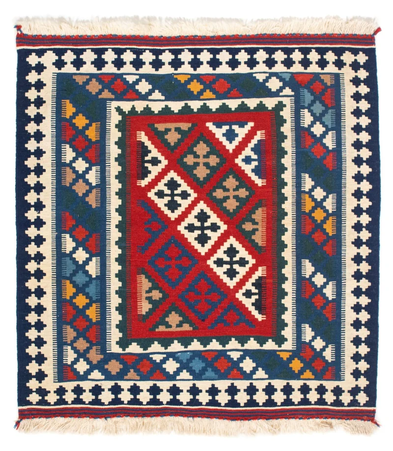 Kelim Teppich - Oriental 98 x 104 cm - blau