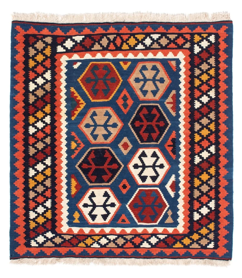 Kelim Teppich - Oriental 100 x 102 cm - blau