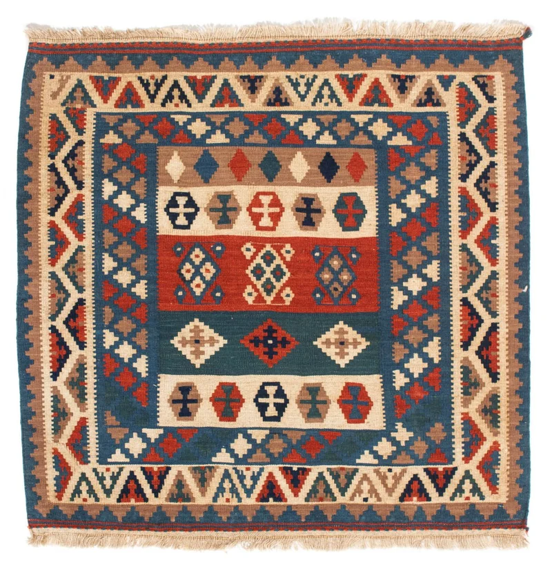 Kelim Teppich - Oriental 100 x 102 cm - blau