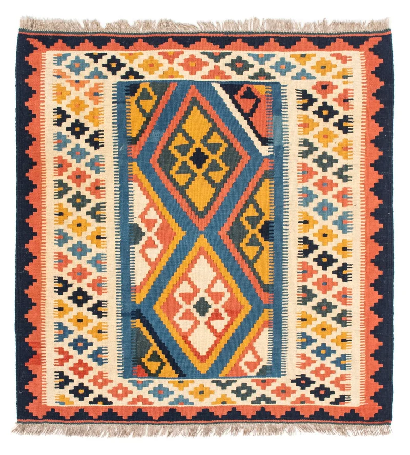 Kelim Teppich - Oriental 100 x 103 cm - blau