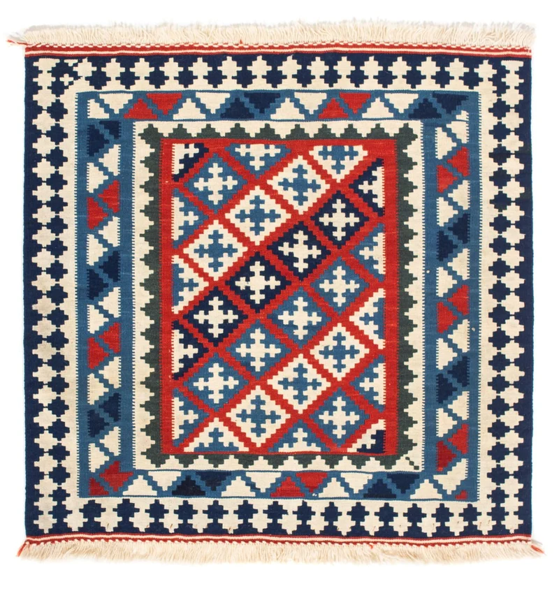 Kelim Teppich - Oriental 100 x 100 cm - blau