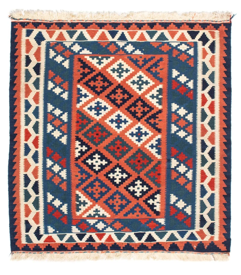 Kelim Teppich - Oriental 96 x 100 cm - blau