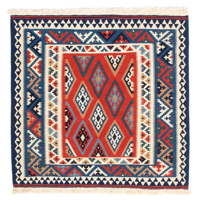 Kelim Teppich - Oriental 98 x 100 cm - blau