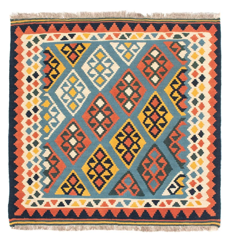 Kelim Teppich - Oriental 98 x 100 cm - hellblau