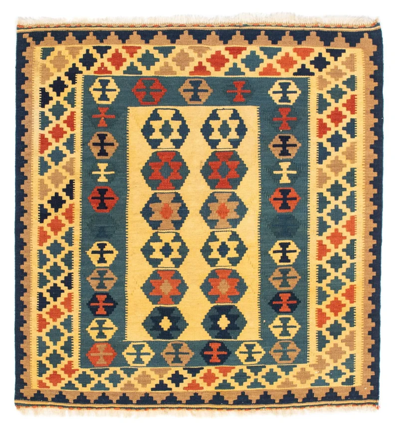 Kelim Teppich - Oriental 95 x 101 cm - gold