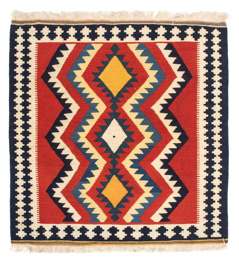 Kelim Teppich - Oriental 97 x 100 cm - rot