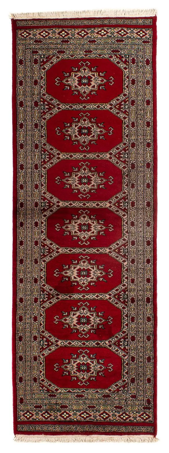 Pakistan Teppich 64 x 192 cm - dunkelrot