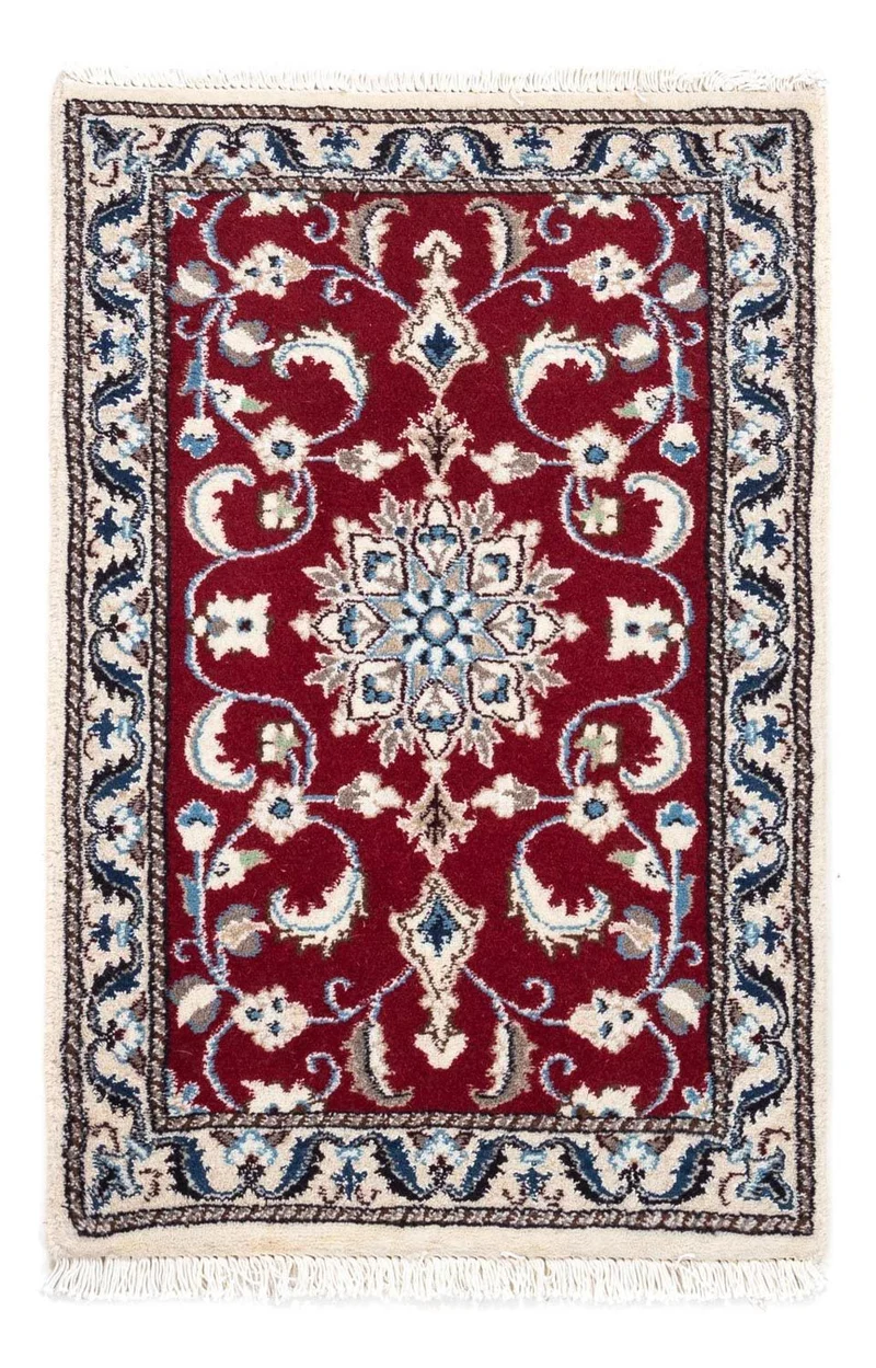 Perserteppich - Nain 60 x 90 cm - dunkelrot