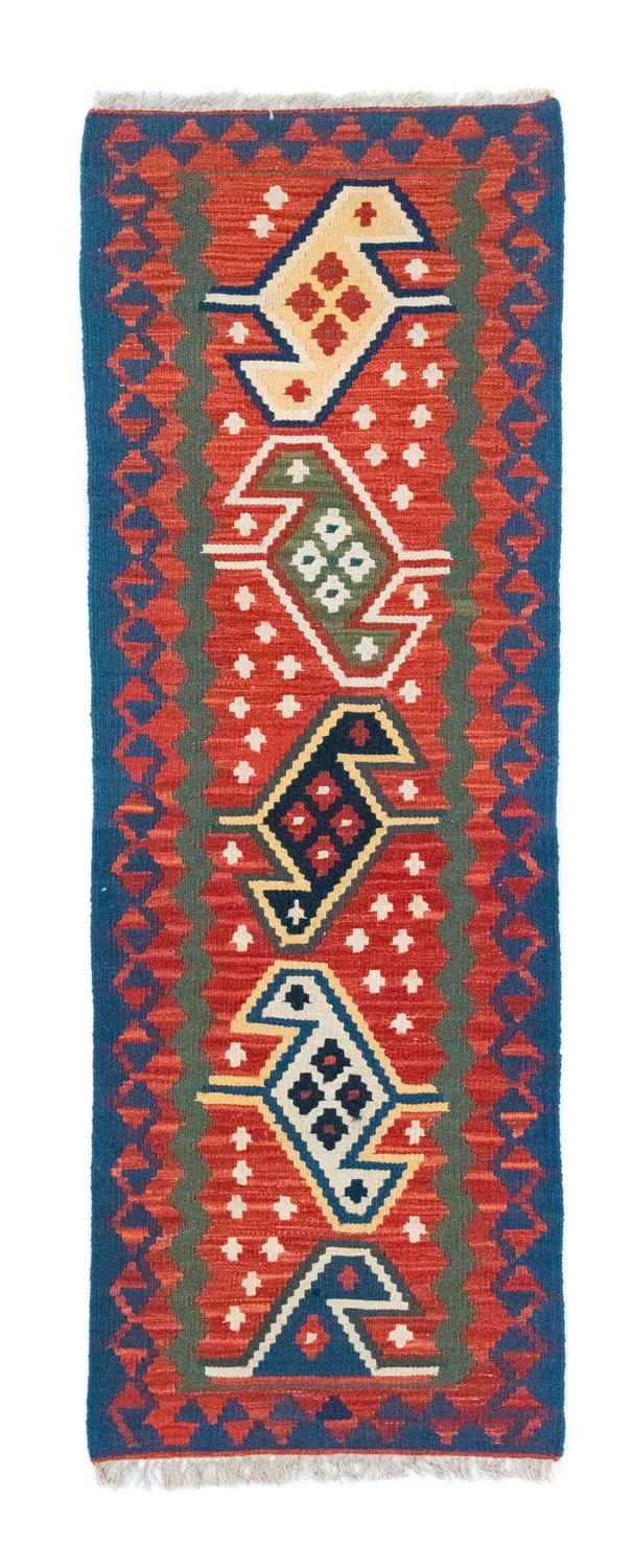 Kelim Teppich - Splash 64 x 194 cm - rot