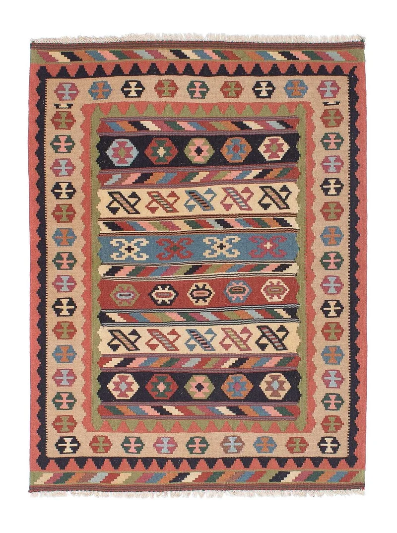 Kelim Teppich - Oriental 105 x 144 cm - mehrfarbig