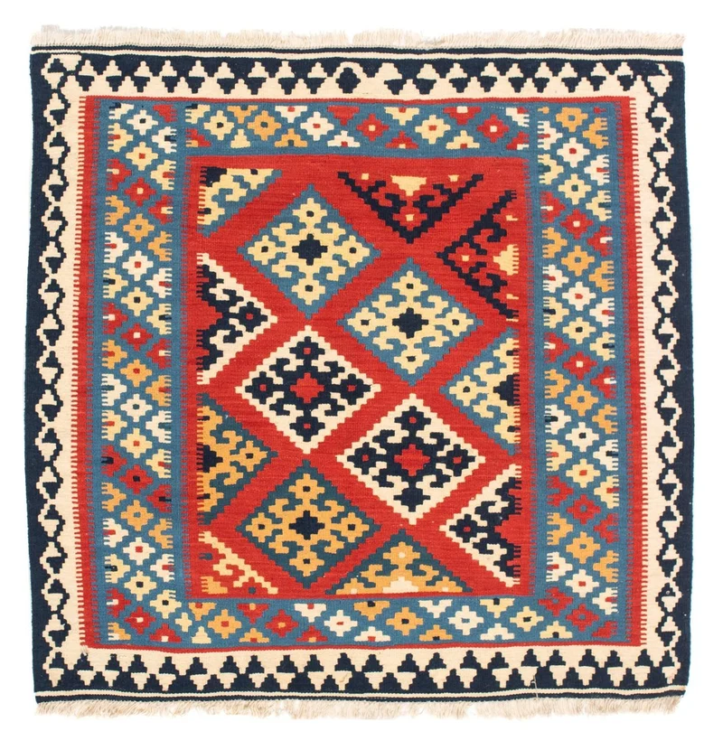 Kelim Teppich - Oriental 105 x 105 cm - rot