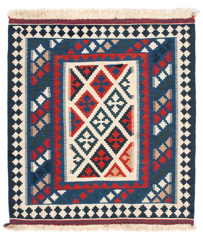 Kelim Teppich - Oriental 103 x 108 cm - blau