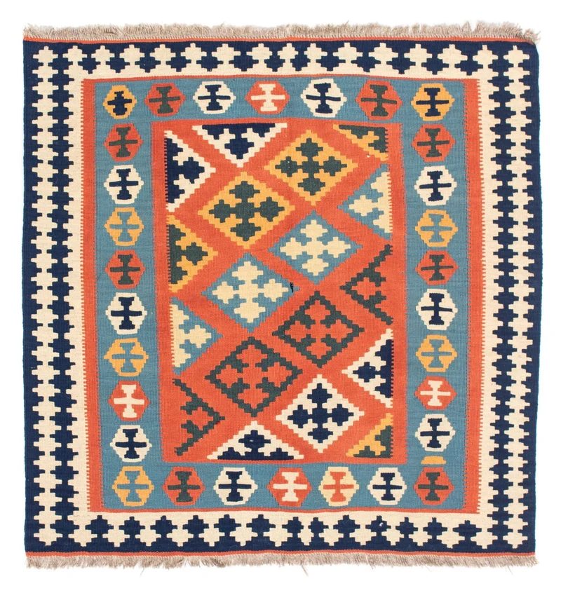 Kelim Teppich - Oriental 106 x 106 cm - orange