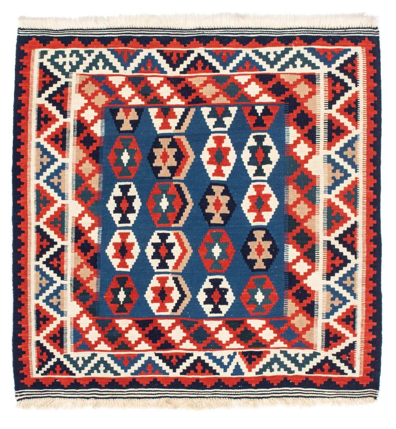 Kelim Teppich - Oriental 105 x 105 cm - dunkelblau