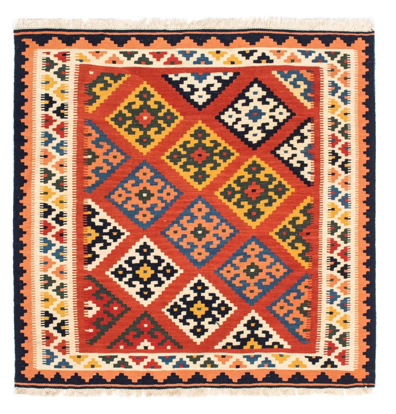 Kelim Teppich - Oriental 104 x 106 cm - rot