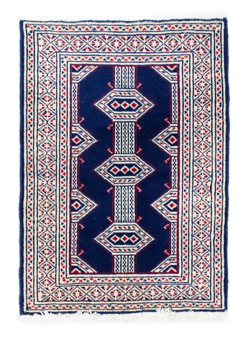 Turkaman Teppich 62 x 90 cm - blau