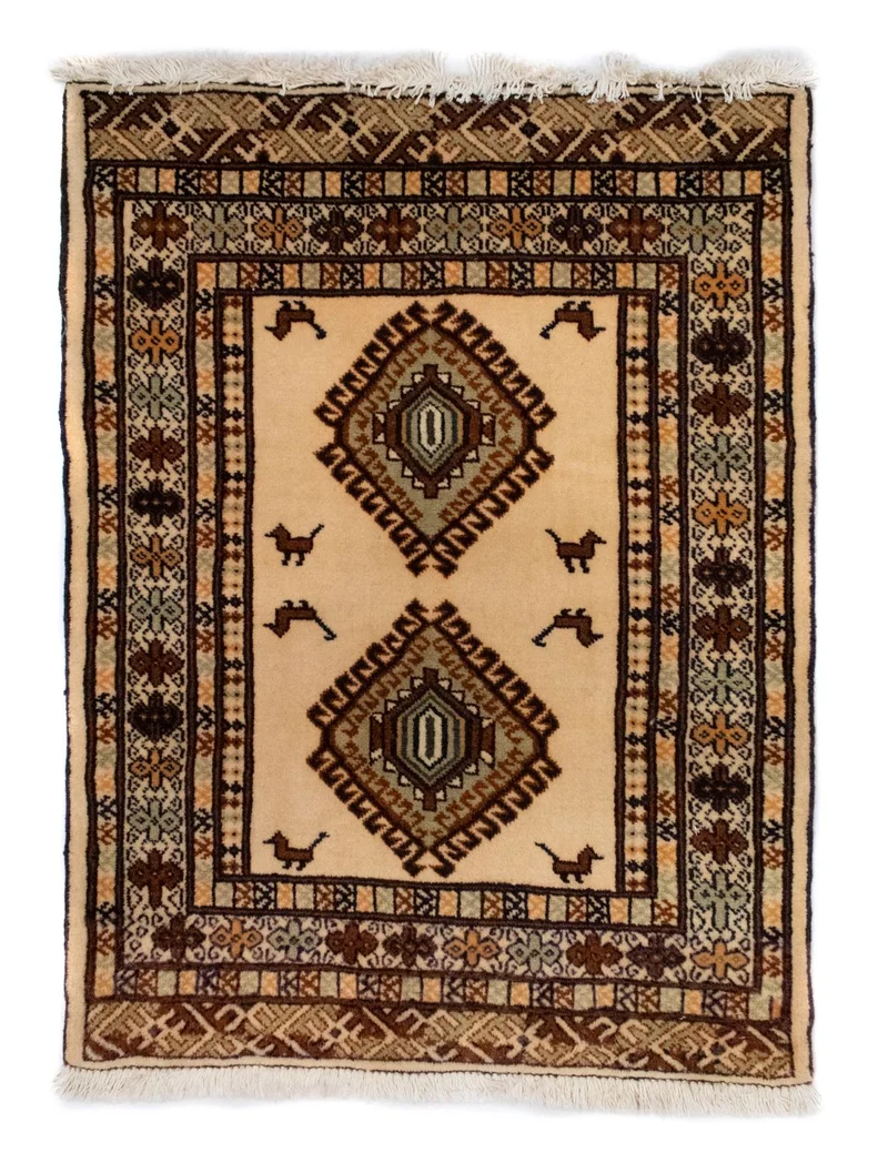 Turkaman Teppich 64 x 87 cm - beige