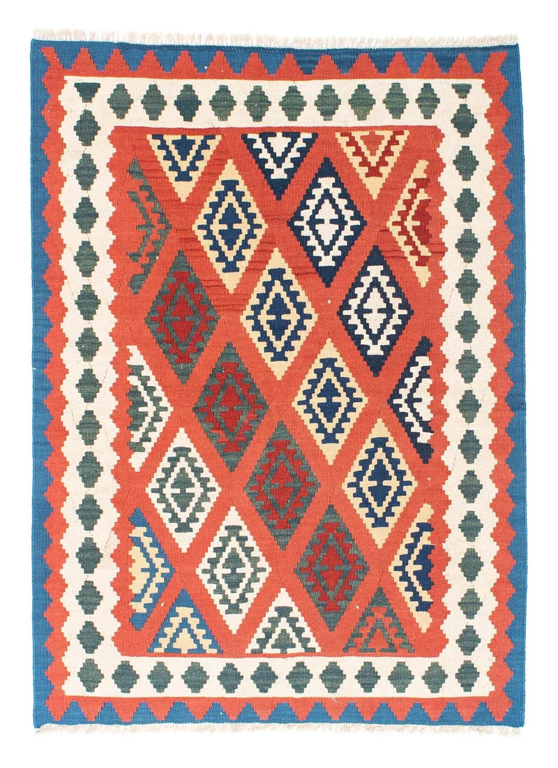 Kelim Teppich - Oriental 105 x 140 cm - rot