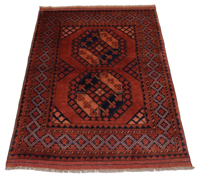 Afghan Teppich 92 x 120 cm - rot