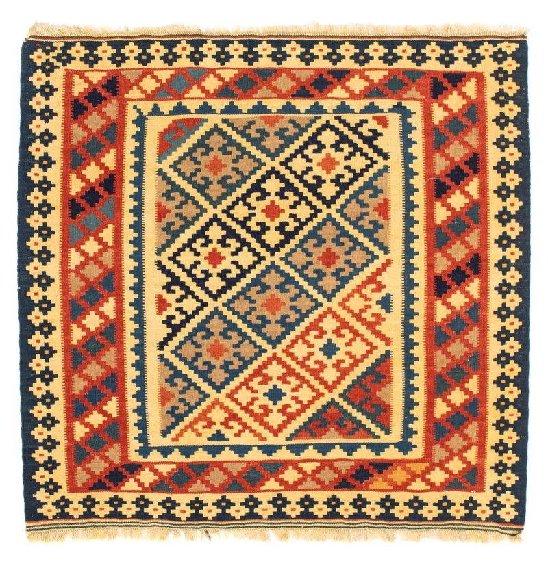 Kelim Teppich - Oriental 102 x 106 cm - gold
