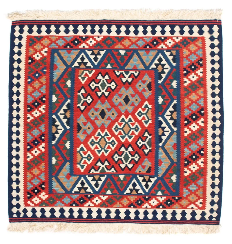 Kelim Teppich - Oriental 101 x 108 cm - rot