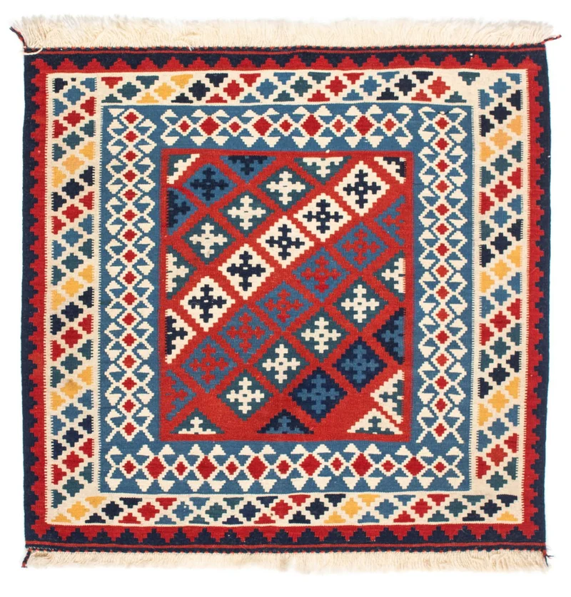 Kelim Teppich - Oriental 103 x 105 cm - rot