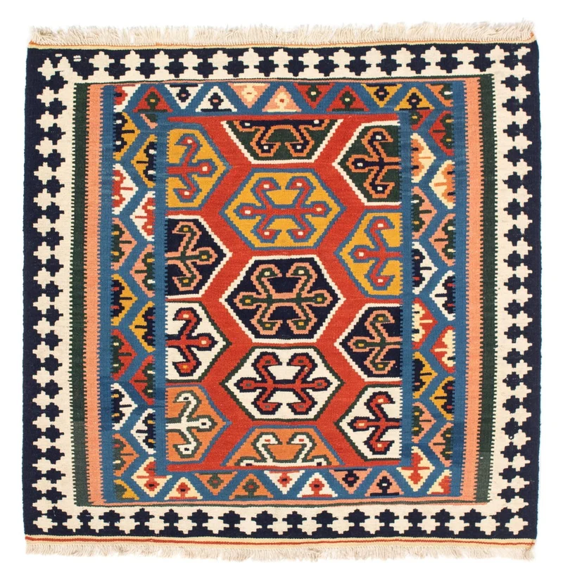 Kelim Teppich - Oriental 103 x 105 cm - rot