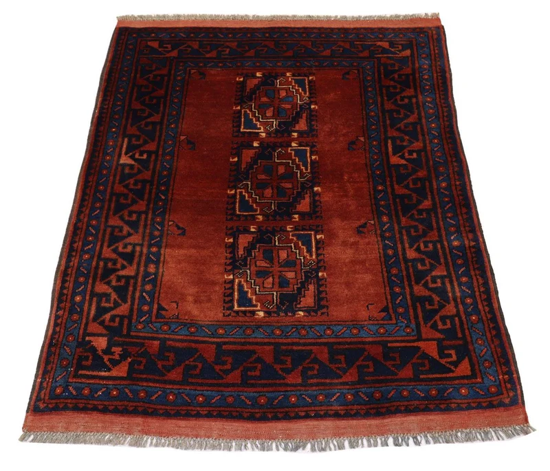 Afghan Teppich 94 x 115 cm - rost