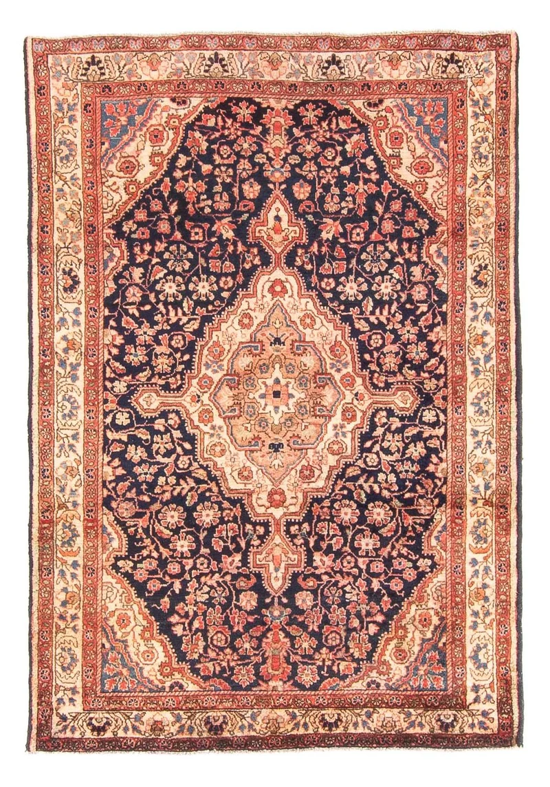 Perserteppich - Nomadic - 103 x 146 cm - dunkelblau