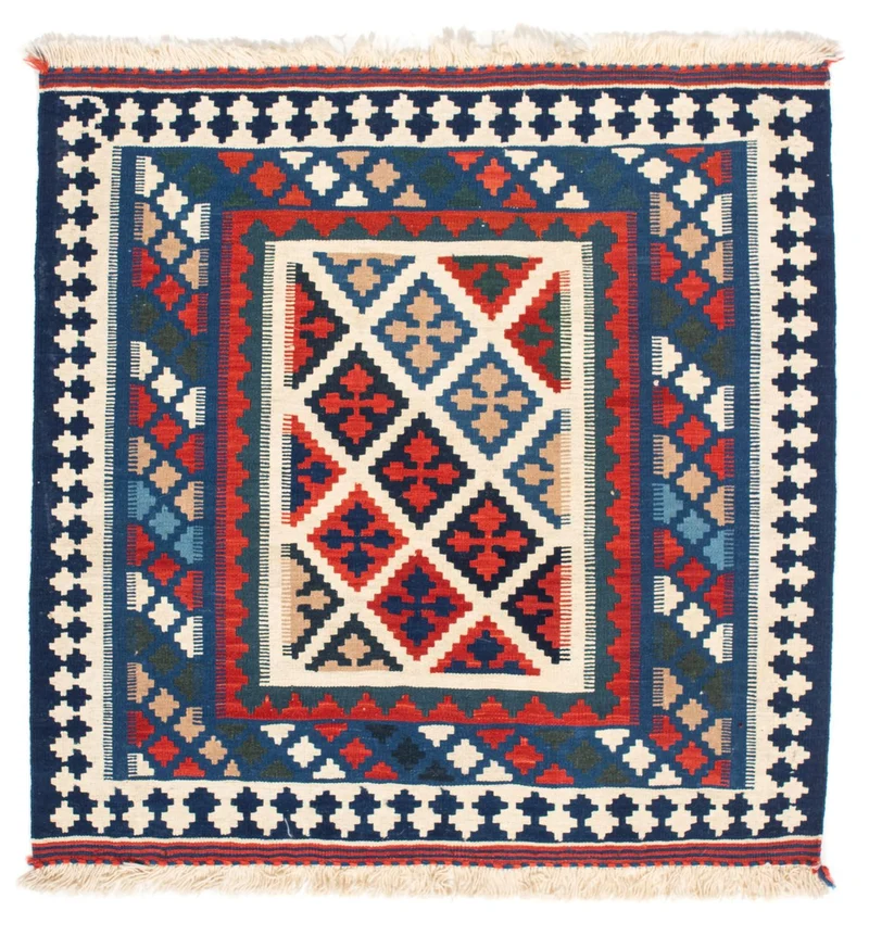 Kelim Teppich - Oriental 103 x 104 cm - blau