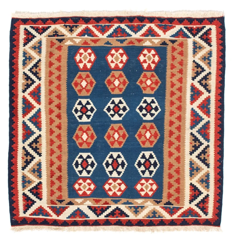Kelim Teppich - Oriental 102 x 104 cm - blau