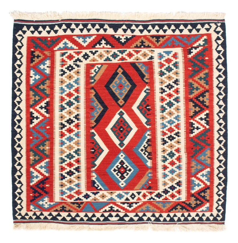 Kelim Teppich - Oriental 102 x 105 cm - rot