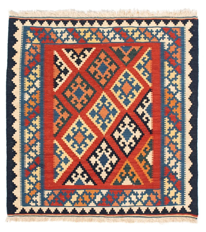 Kelim Teppich - Oriental 101 x 105 cm - rot