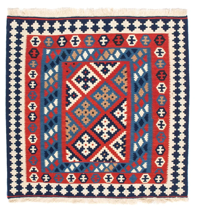 Kelim Teppich - Oriental 101 x 103 cm - rot