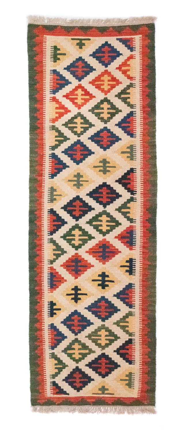Kelim Teppich - Splash 62 x 192 cm - beige