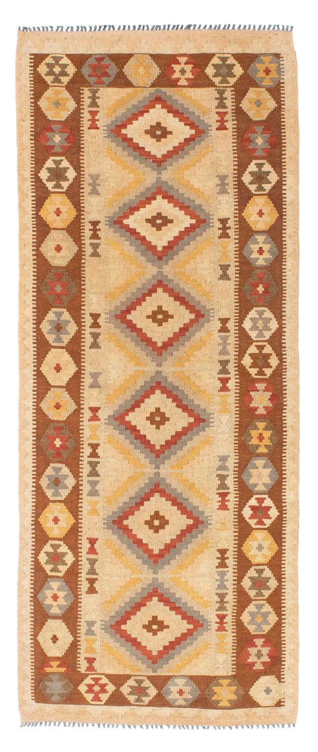 Kelim Teppich - Oriental 79 x 200 cm - hellbraun